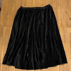 WD.NY Black Velvet A-Line Skirt